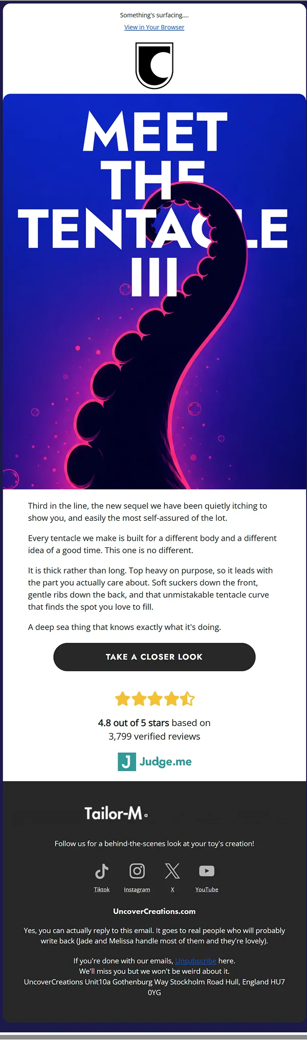 UncoverCreations product launch teaser email